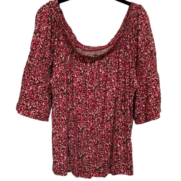 Lane Bryant Floral on/off-shoulder Top Size 22/24 - Picture 4 of 5